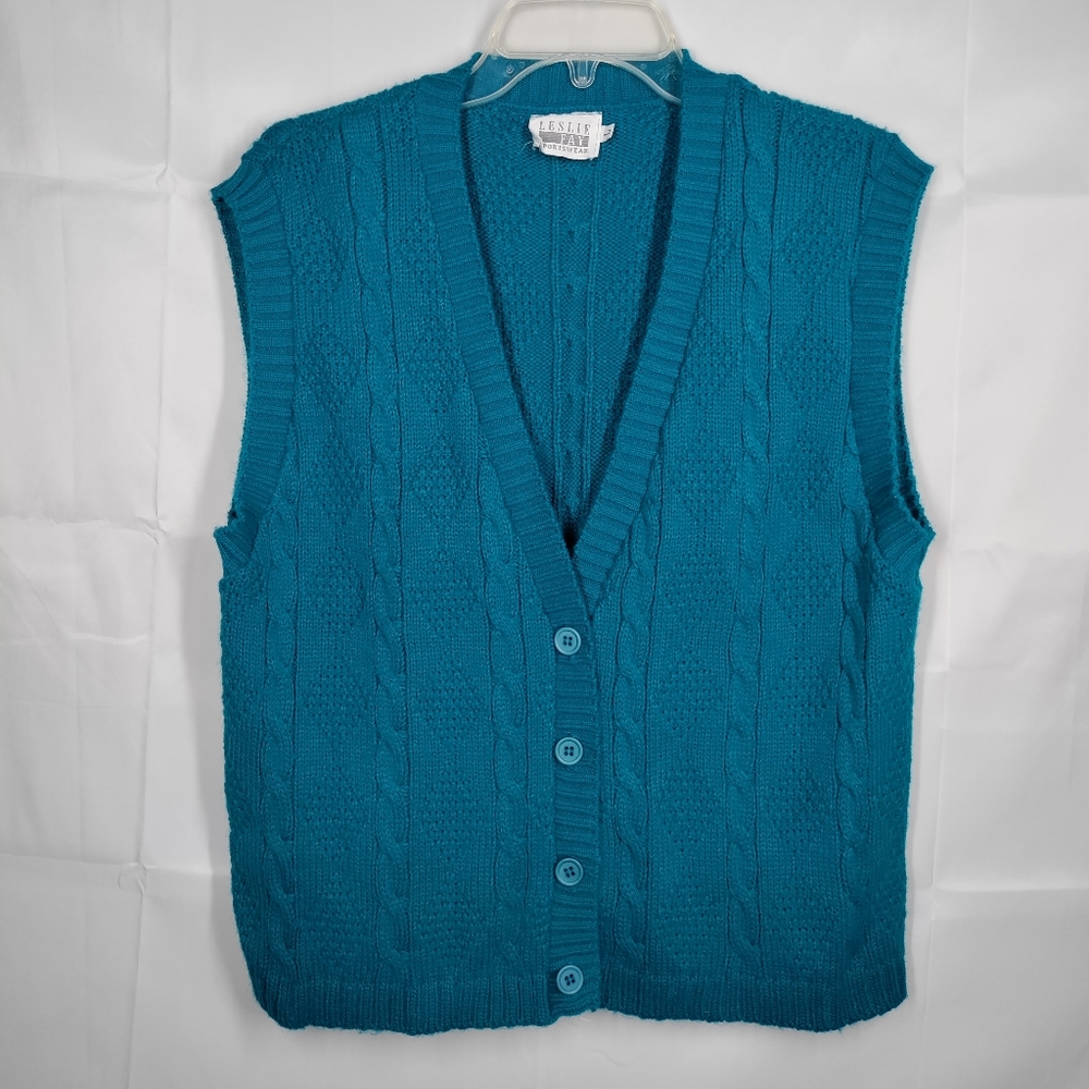 VTG Leslie Fay cardigan sweater vest